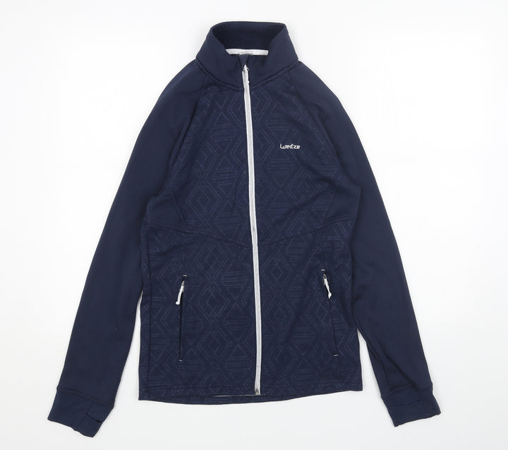 DECATHLON Womens Blue Polyester Full Zip Sweatshirt Size S Zip