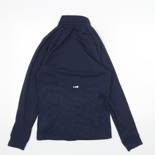 DECATHLON Womens Blue Polyester Full Zip Sweatshirt Size S Zip