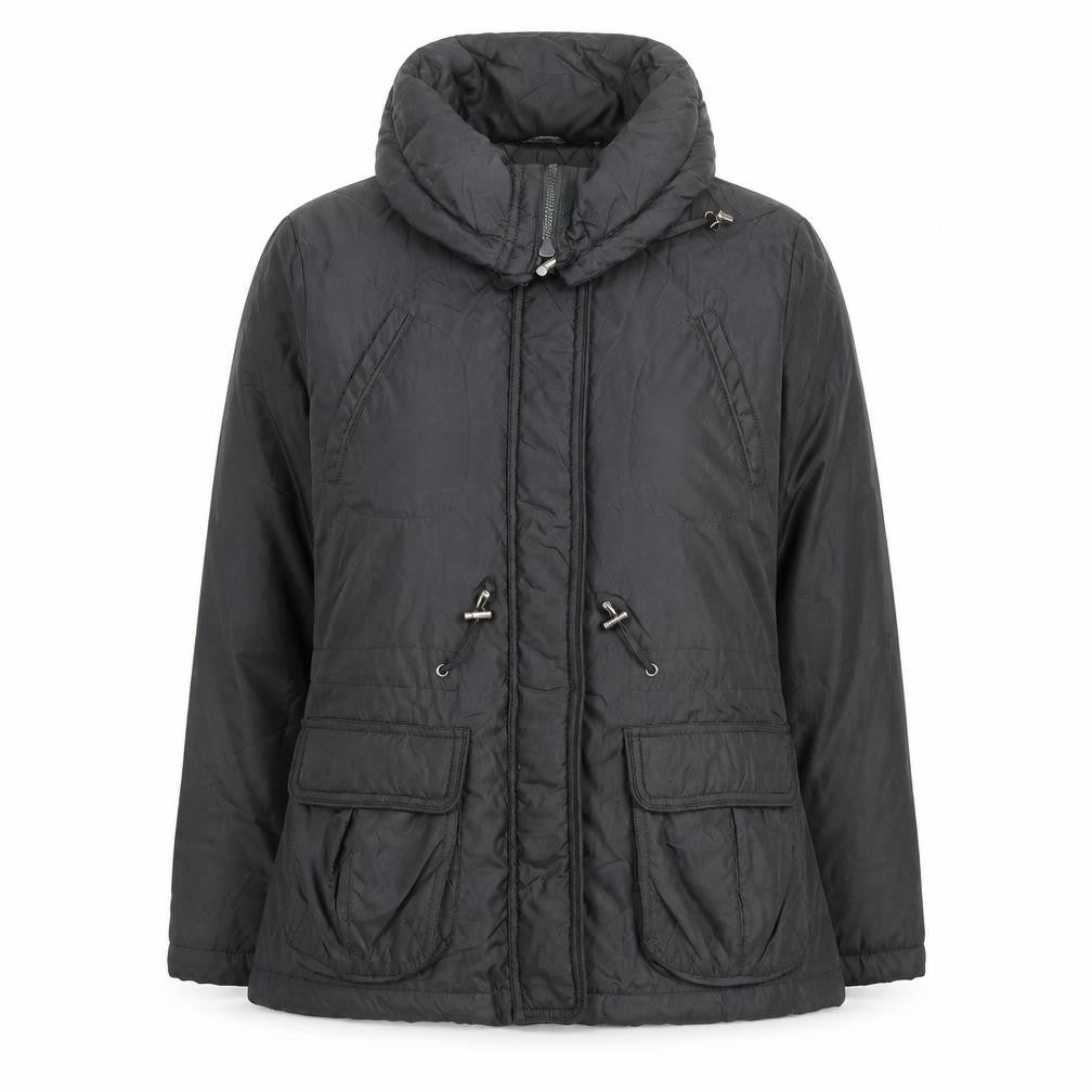 Front view of Marks & Spencer women’s grey jacket, size UK 14, zip