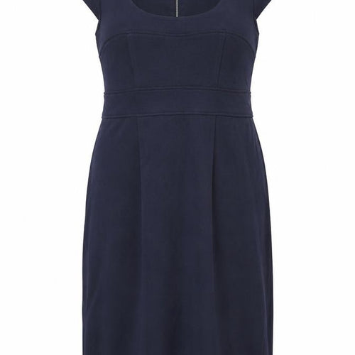 PINODUCCI Womens Blue Cotton Sheath Size L Scoop Neck Zip