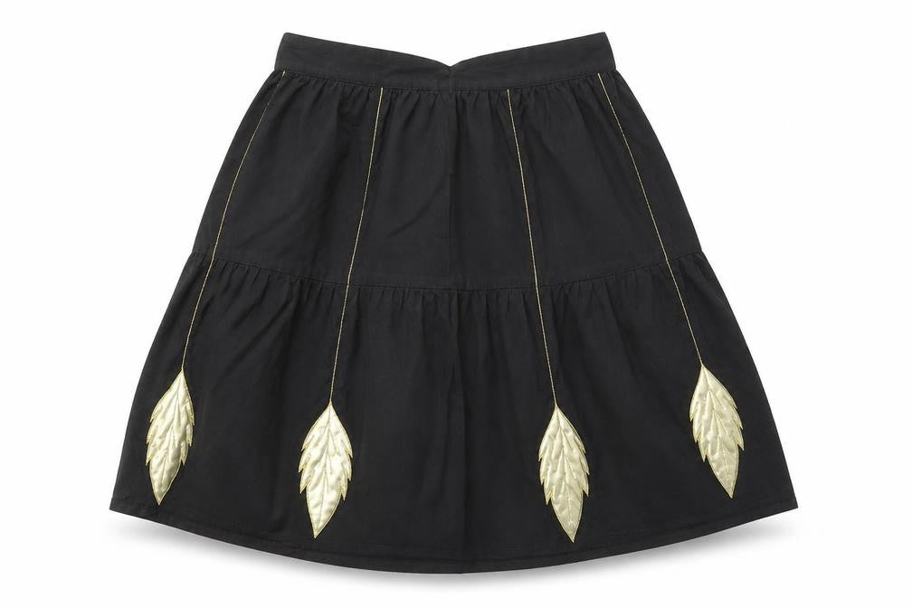 Preworn Womens Black Geometric Polyester Swing Skirt Size 23 in Zip