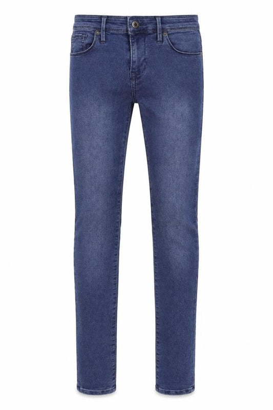 Front view of Jack Wills women’s blue cotton skinny jeans, size UK 26, in regular zip
