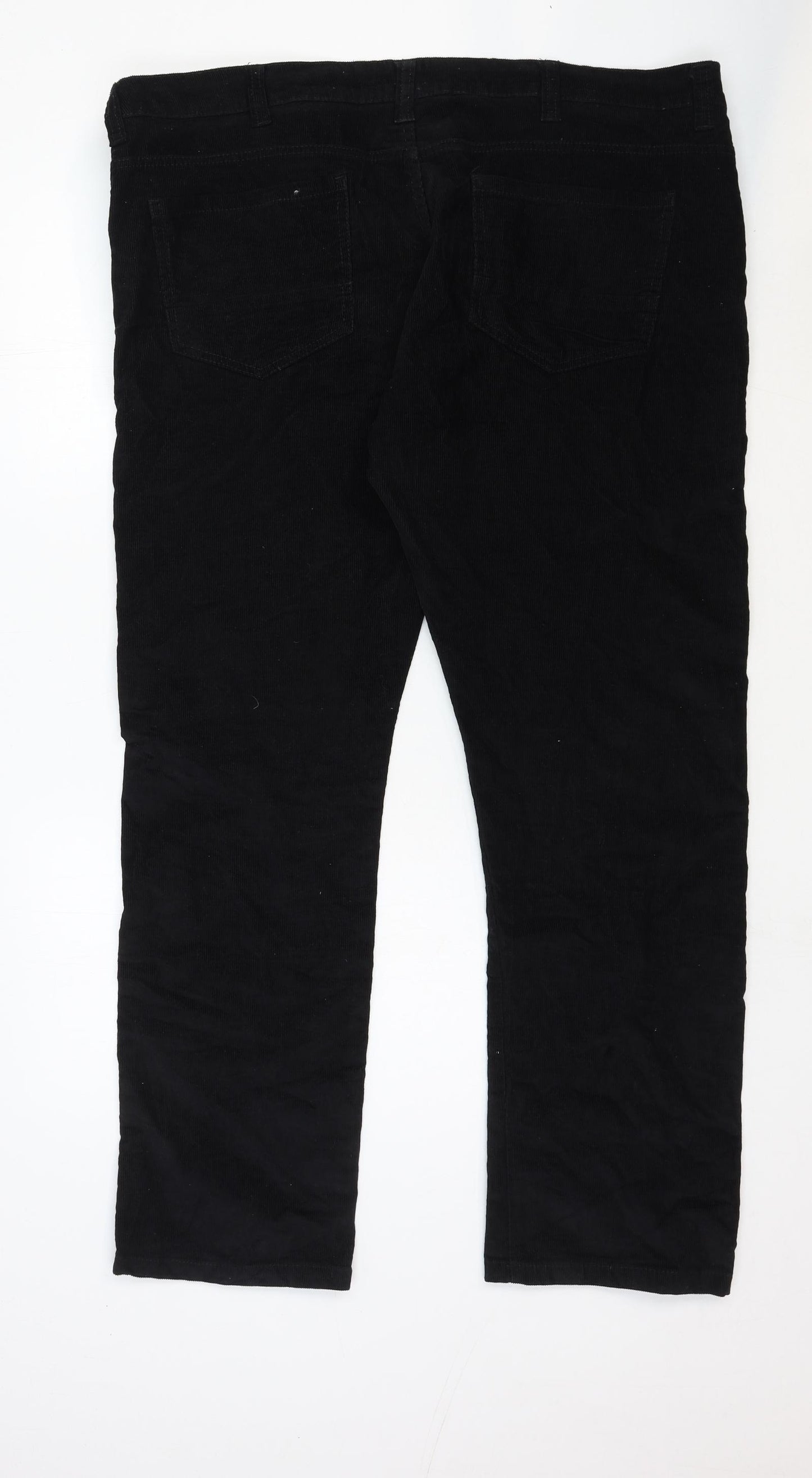 Denim & Co. Mens Black Cotton Trousers Size 38 in Regular Zip