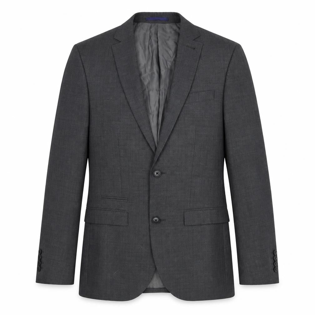 Front view of Next men’s grey wool jacket suit jacket, size 34, regular