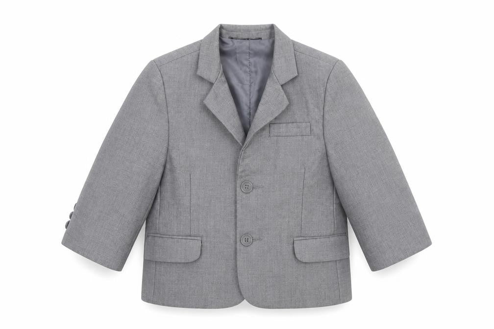 Front view of VivaKi Baby Grey Jacket Blazer, size 18-24, Months Button