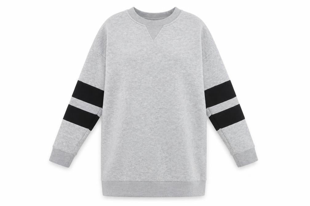 Front view of Topshop women’s grey cotton pullover sweatshirt, size UK 8, pullover