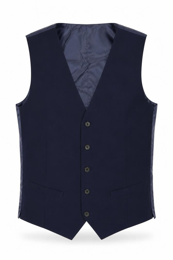 Marks and Spencer Mens Blue Wool Jacket Suit Waistcoat Size 38 Regular