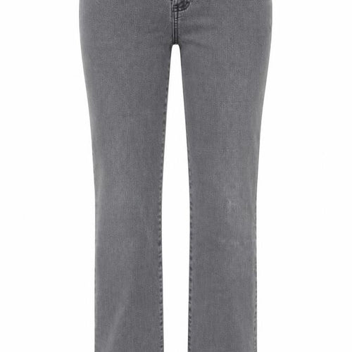Denim & Co. Womens Grey Cotton Straight Jeans Size 10 Slim Zip