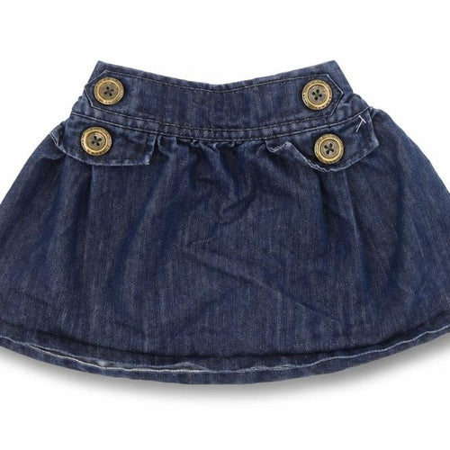 NEXT Girls Blue Cotton Skater Skirt Size 3-4 Years Regular Button
