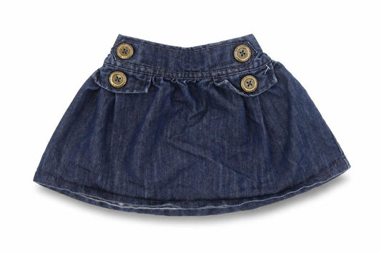NEXT Girls Blue Cotton Skater Skirt Size 3-4 Years Regular Button