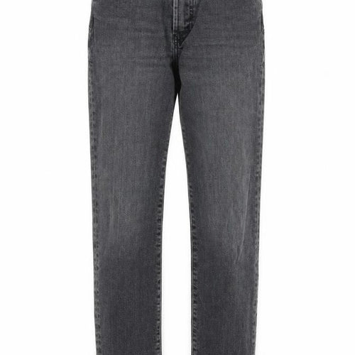 River Island Womens Black Cotton Straight Jeans Size 6 Slim Zip