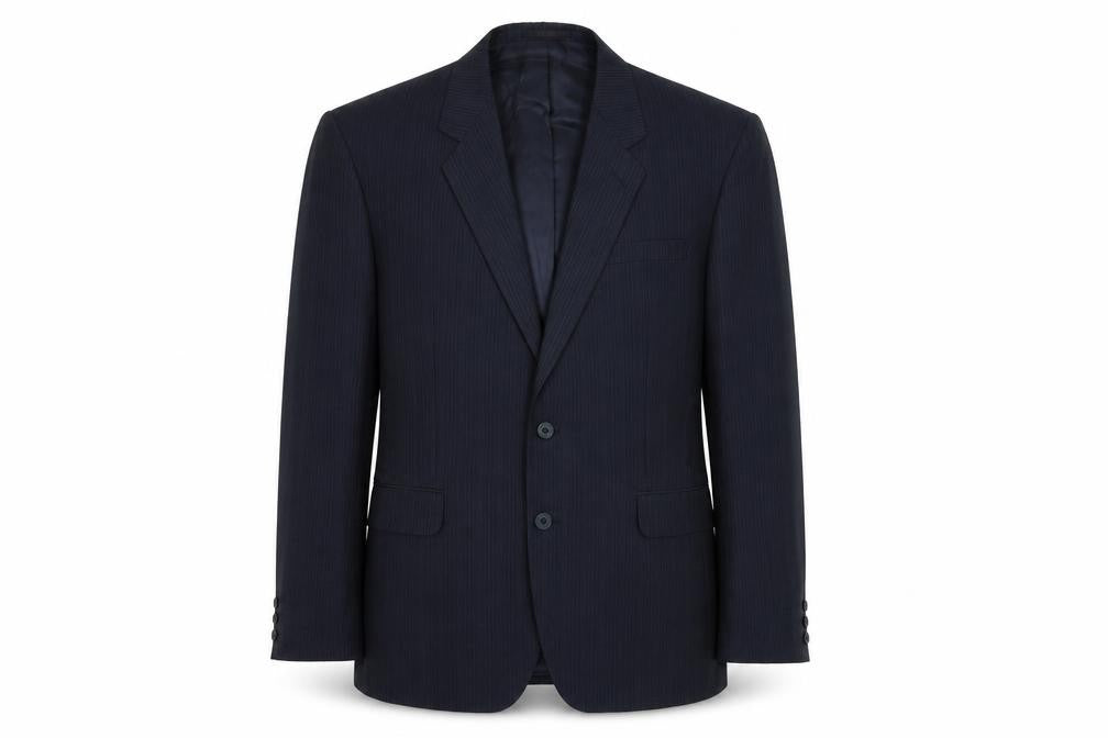 Chesterfield Mens Blue Striped Viscose Jacket Suit Jacket Size 38 Regular