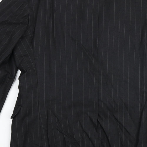 Royal Classics Mens Black Striped Viscose Jacket Suit Jacket Size 42 Regular