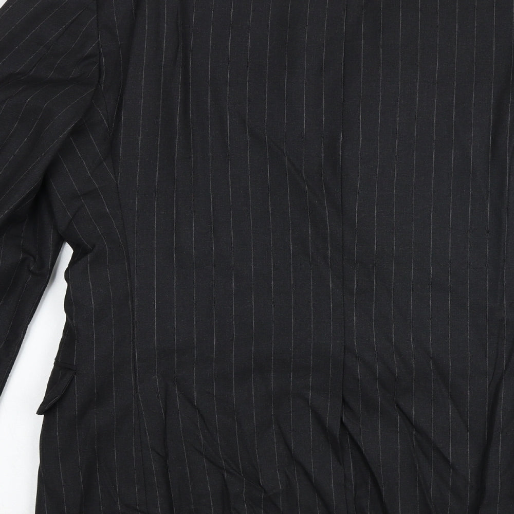 Royal Classics Mens Black Striped Viscose Jacket Suit Jacket Size 42 Regular