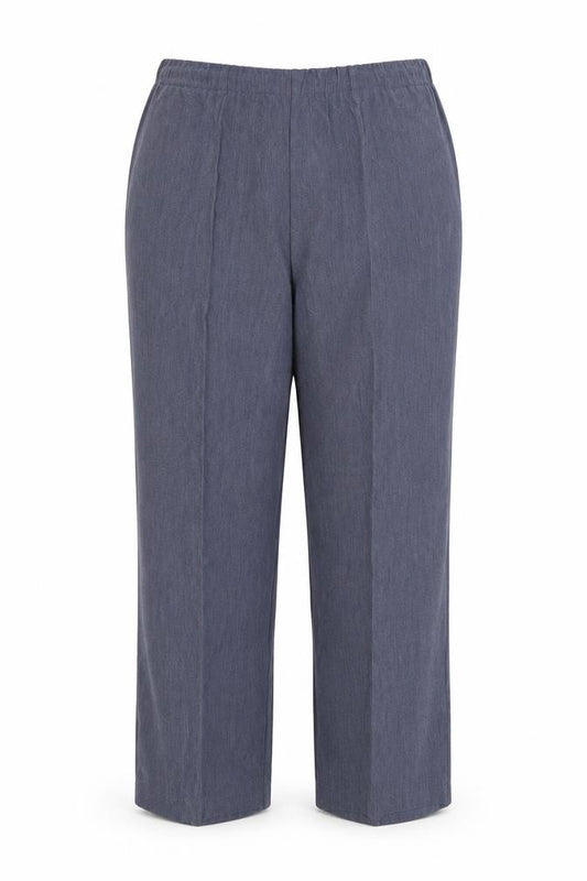 Front view of Classics women’s grey polyester trousers, size UK 22, 22-inch leg regular