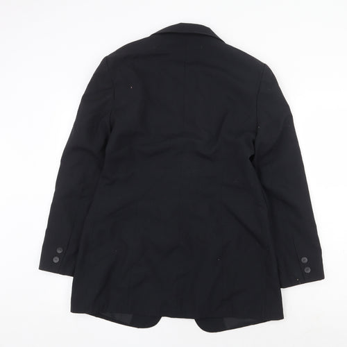Directions Womens Black Polyester Jacket Blazer Size 14 Button