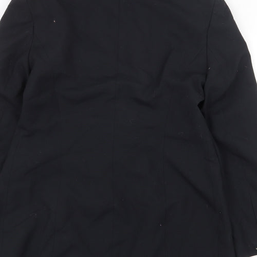 Directions Womens Black Polyester Jacket Blazer Size 14 Button