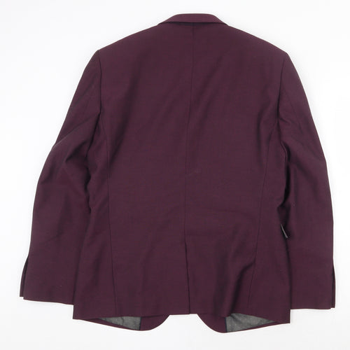 NEXT Mens Purple Polyester Jacket Blazer Size 40 Regular Button