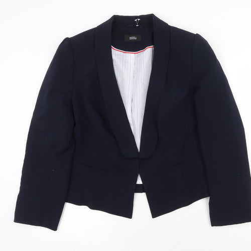 Marks and Spencer Womens Blue Polyester Jacket Blazer Size 18 Hook & Eye - Five-Button Jacket Sleeve