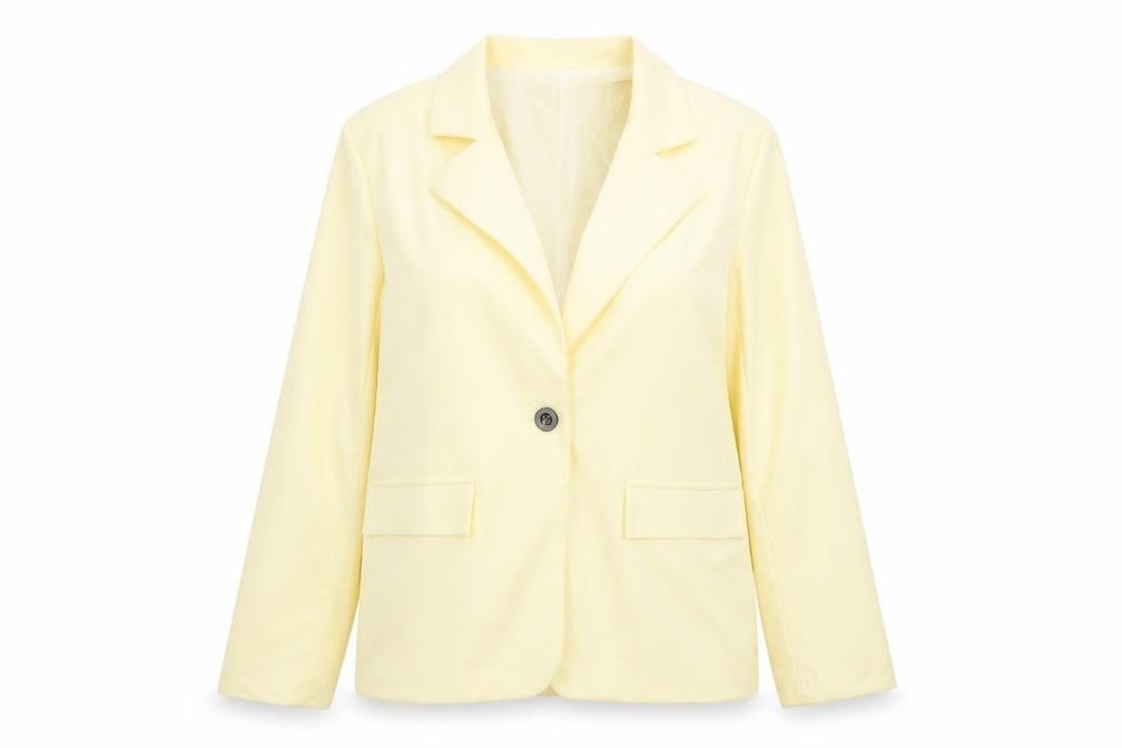 Preworn Womens Yellow Jacket Blazer Size M Button