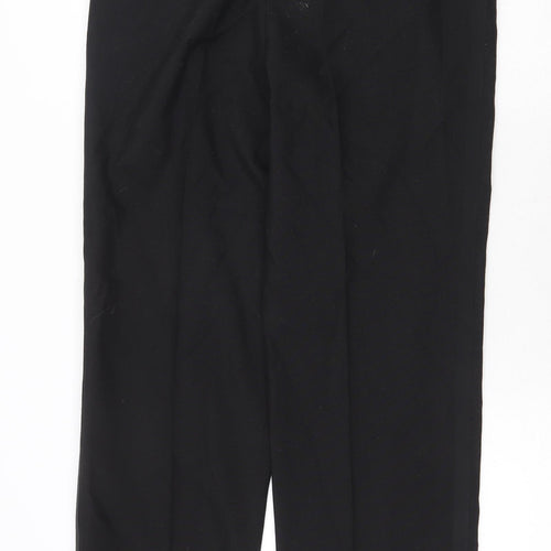 FH Mens Black Cotton Trousers Size 34 in Regular Zip