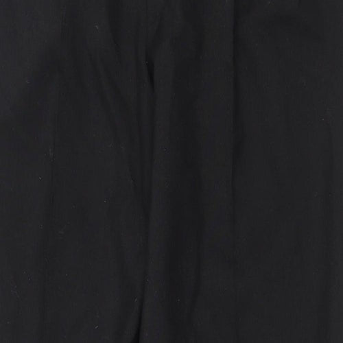 FH Mens Black Cotton Trousers Size 34 in Regular Zip