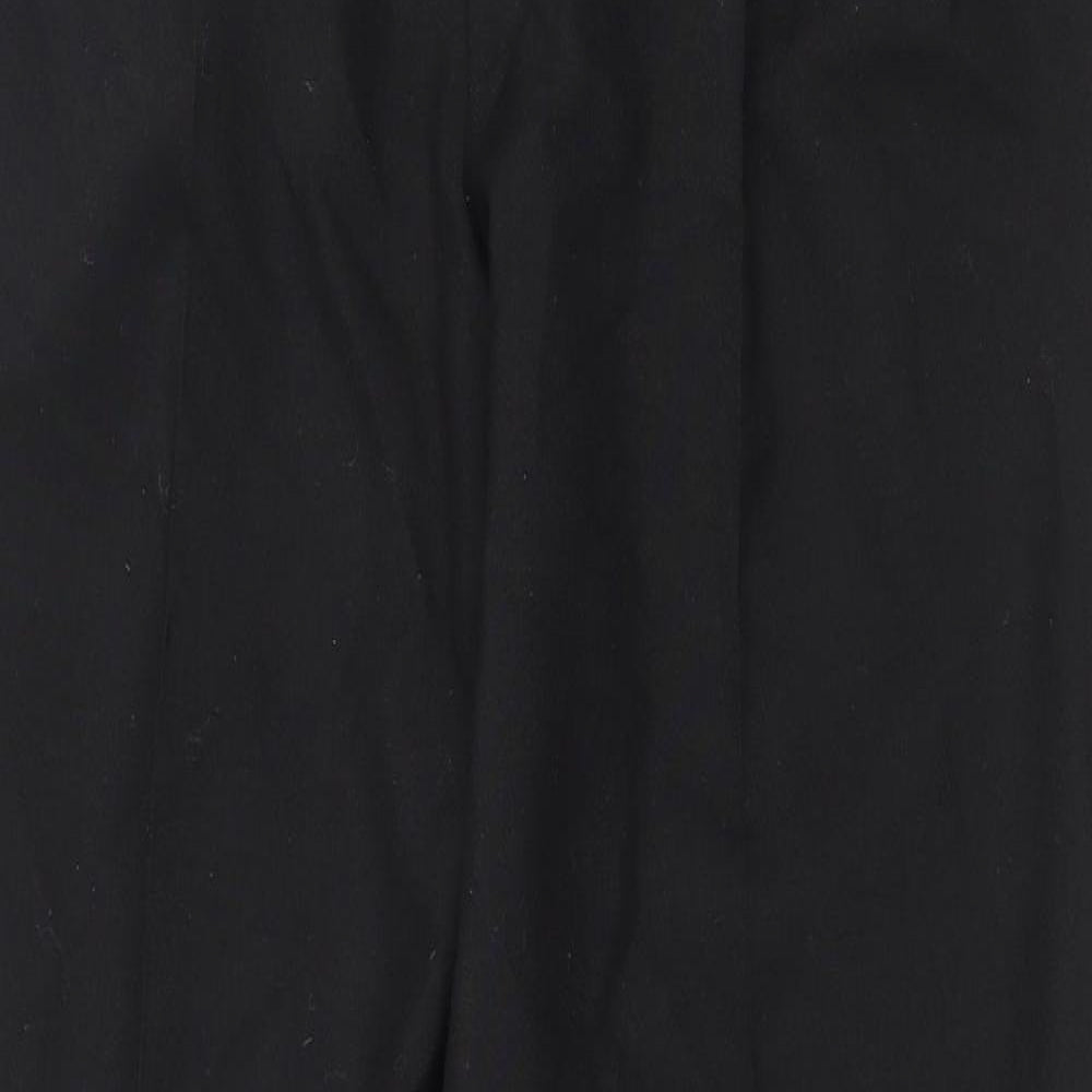 FH Mens Black Cotton Trousers Size 34 in Regular Zip