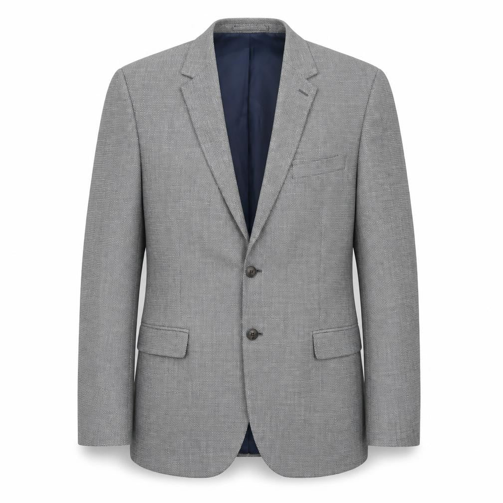 Front view of Marks & Spencer men’s grey polyester jacket suit jacket, size 44, regular