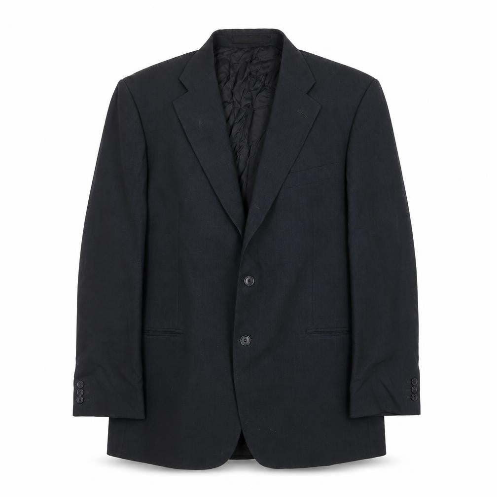 Front view of Marks & Spencer men’s grey polyester jacket suit jacket, size 44, regular