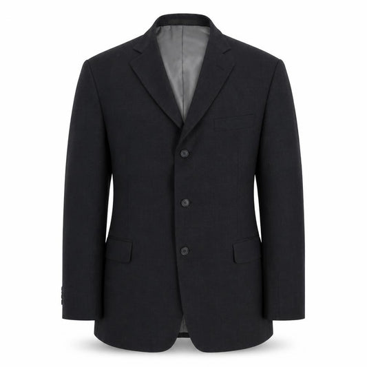 Front view of Marks & Spencer men’s grey polyester jacket suit jacket, size 44, regular