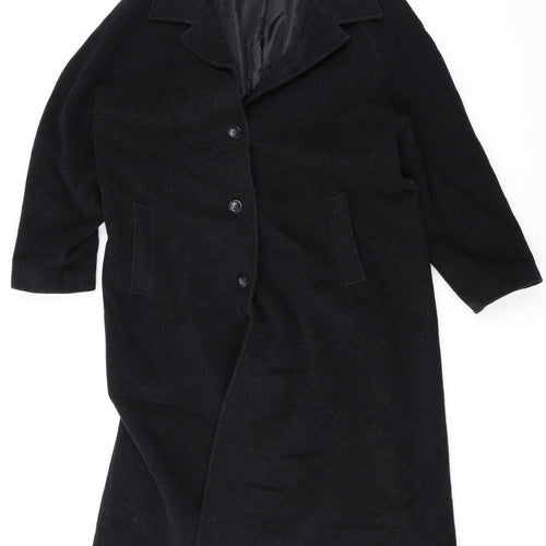 EWM Womens Black Overcoat Coat Size 20 Button