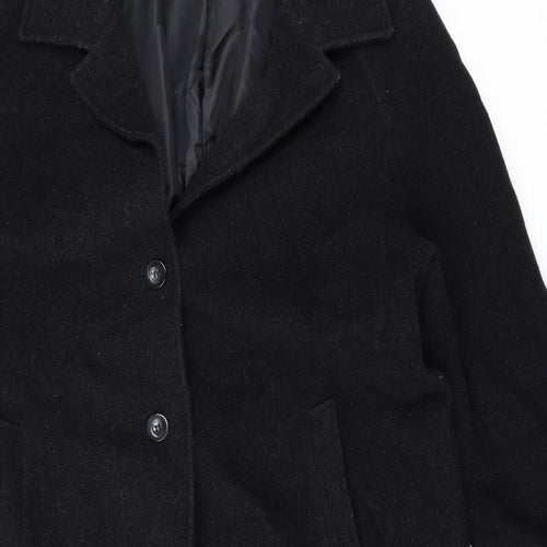 EWM Womens Black Overcoat Coat Size 20 Button