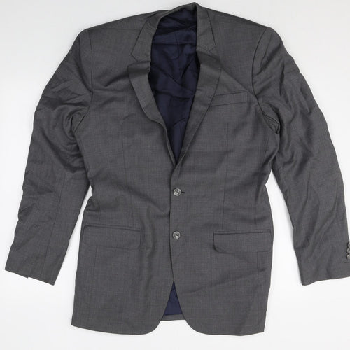 DAVID KOKE Mens Grey Polyester Jacket Suit Jacket Size 44 Regular