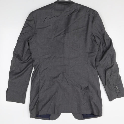 DAVID KOKE Mens Grey Polyester Jacket Suit Jacket Size 44 Regular