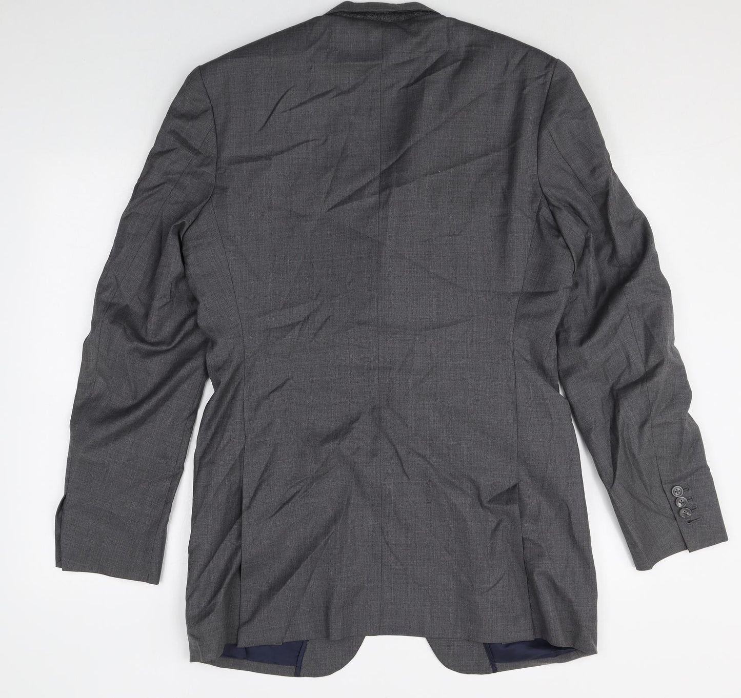 DAVID KOKE Mens Grey Polyester Jacket Suit Jacket Size 44 Regular