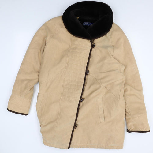 Apropos Womens Beige Overcoat Coat Size S Button
