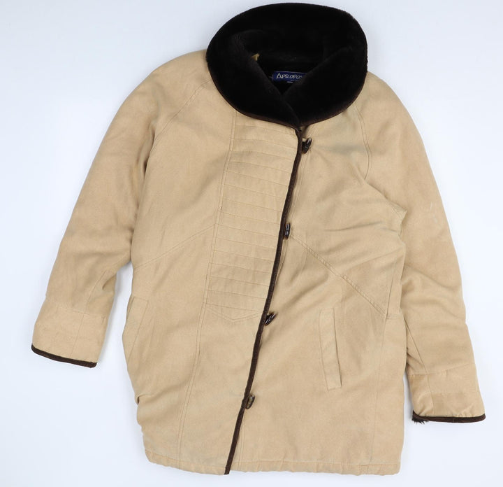 Apropos Womens Beige Overcoat Coat Size S Button