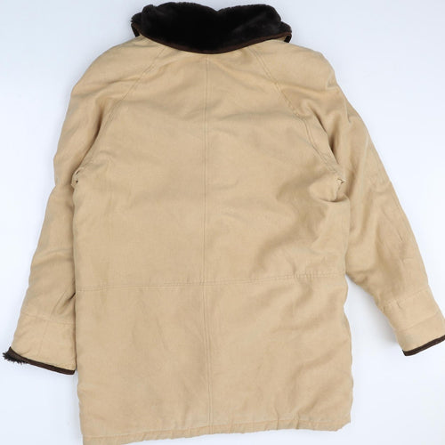 Apropos Womens Beige Overcoat Coat Size S Button
