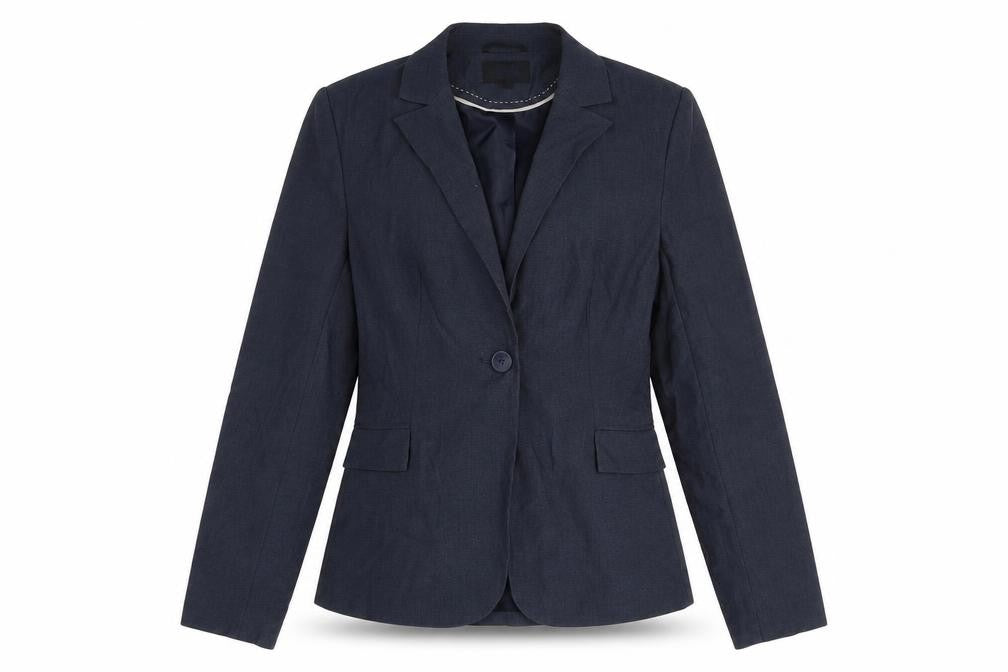 Papaya Womens Blue Polyester Jacket Suit Jacket Size 12