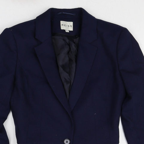 Reiss Womens Blue Wool Jacket Suit Jacket Size 6