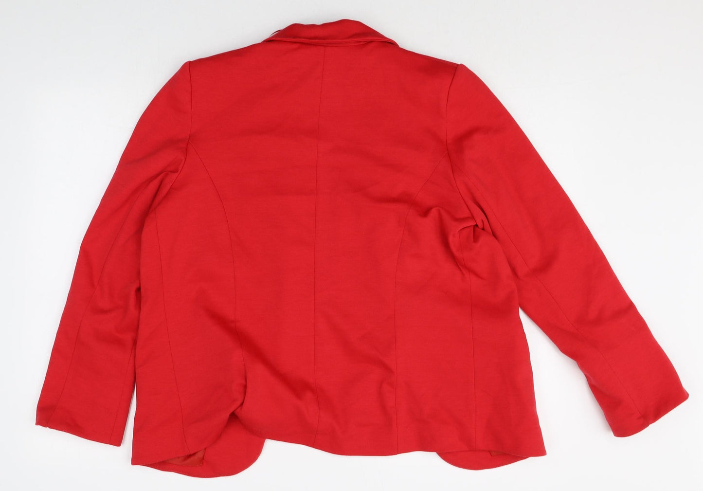 M&Co Womens Red Polyester Jacket Blazer Size 12 - Open