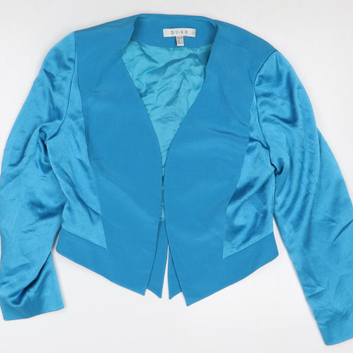 dusk Womens Blue Polyester Jacket Blazer Size 10