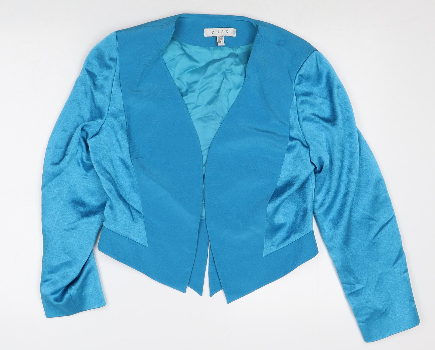 dusk Womens Blue Polyester Jacket Blazer Size 10