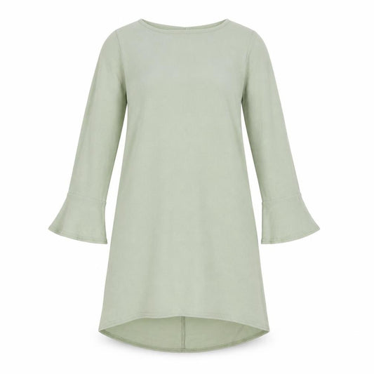 Front view of LTS women’s green polyester shift, size UK 10, round neck pullover