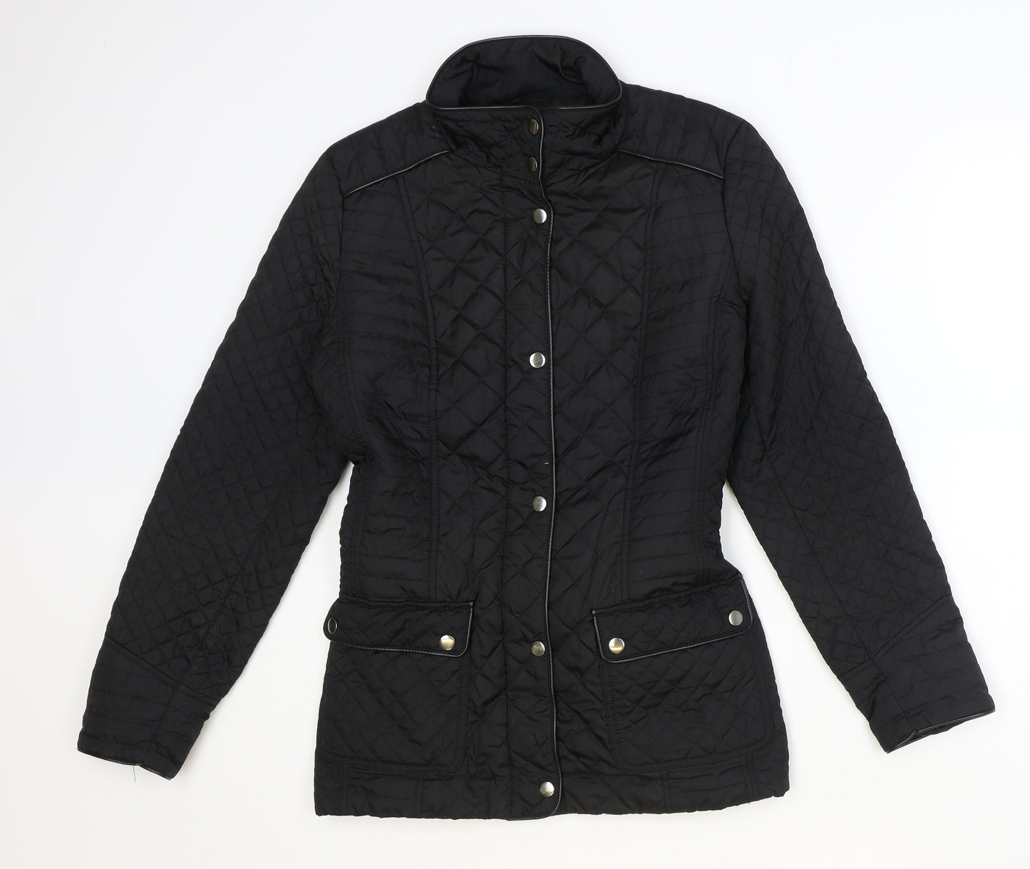 Wallis Womens Black Overcoat Coat Size 12 Zip