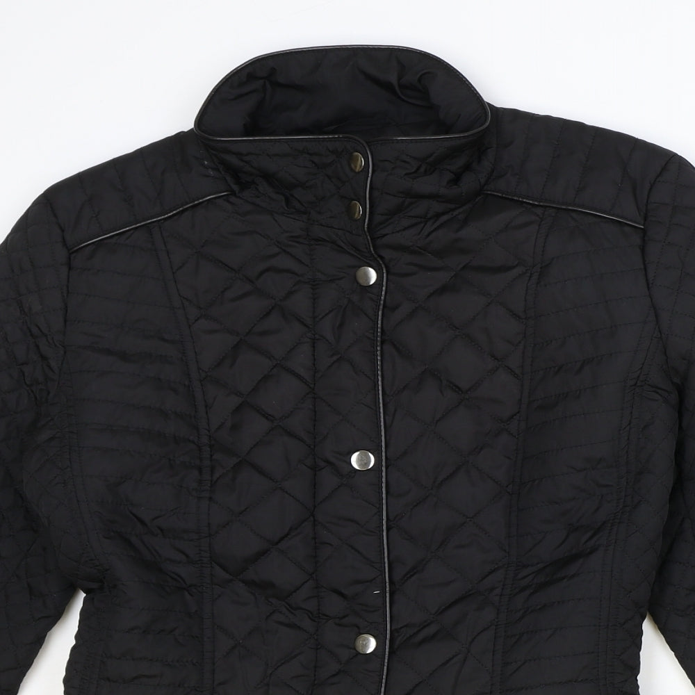 Wallis Womens Black Overcoat Coat Size 12 Zip