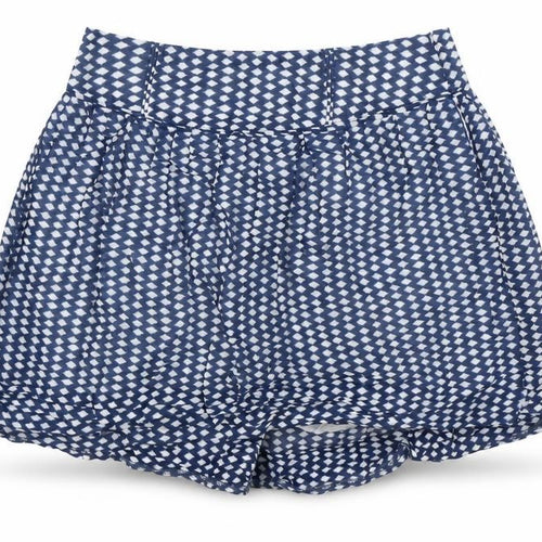 Oasis Womens Blue Geometric Cotton Skater Skirt Size 12 Zip
