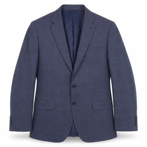 Marks and Spencer Mens Blue Plaid Polyacrylate Fibre Jacket Suit Jacket Size 46 Regular