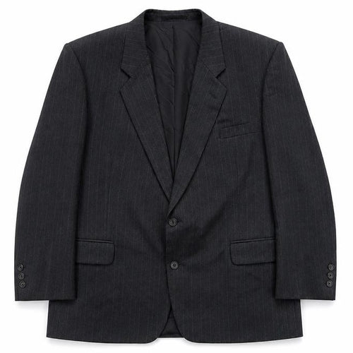 Harbarry of England Mens Grey Striped Wool Jacket Suit Jacket Size 46 Regular