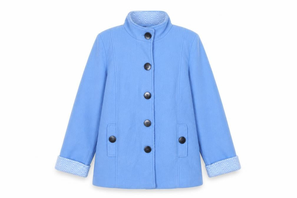 Anne De Lancay Womens Blue Jacket Size M Button